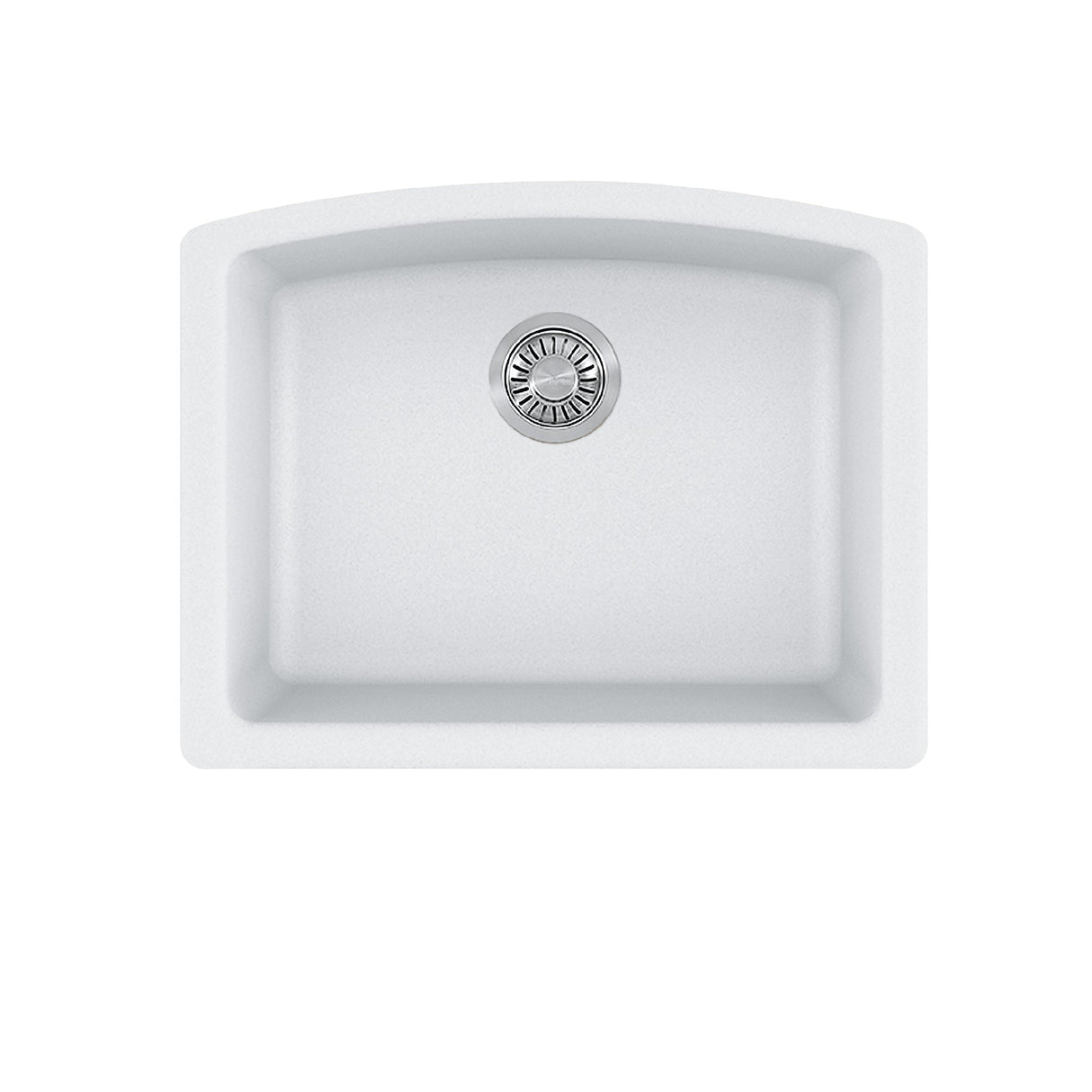 FRANKE ELG11022PWT Ellipse 25.0-in. x 19.6-in. Polar White Granite Undermount Single Bowl Kitchen Sink - ELG11022PWT In Polar White