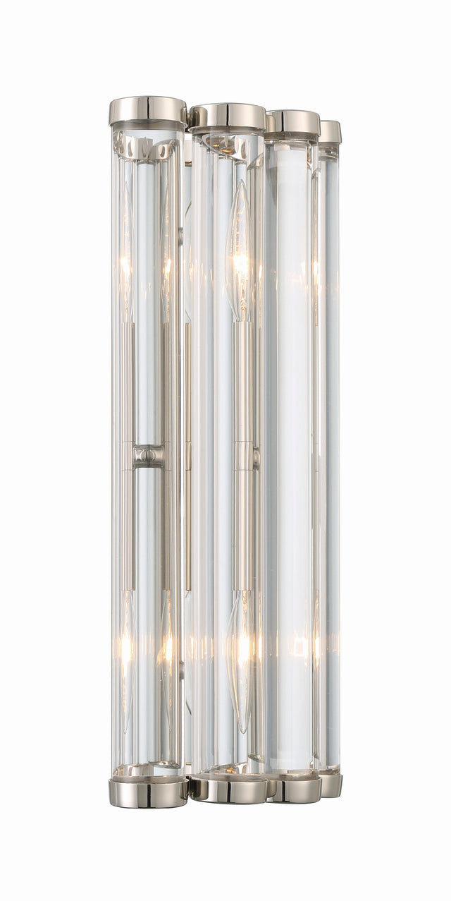 Libby Langdon for Crystorama Elliot 2 Light Polished Nickel Sconce ELL-B3002-PN