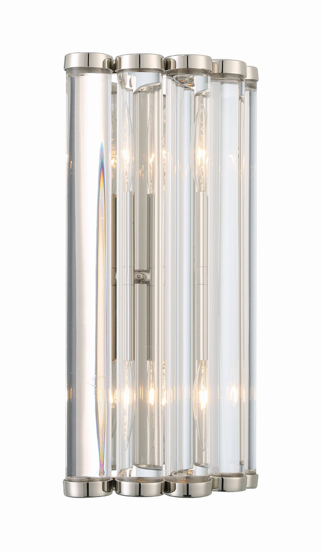 Libby Langdon for Crystorama Elliot 2 Light Polished Nickel Sconce ELL-B3002-PN