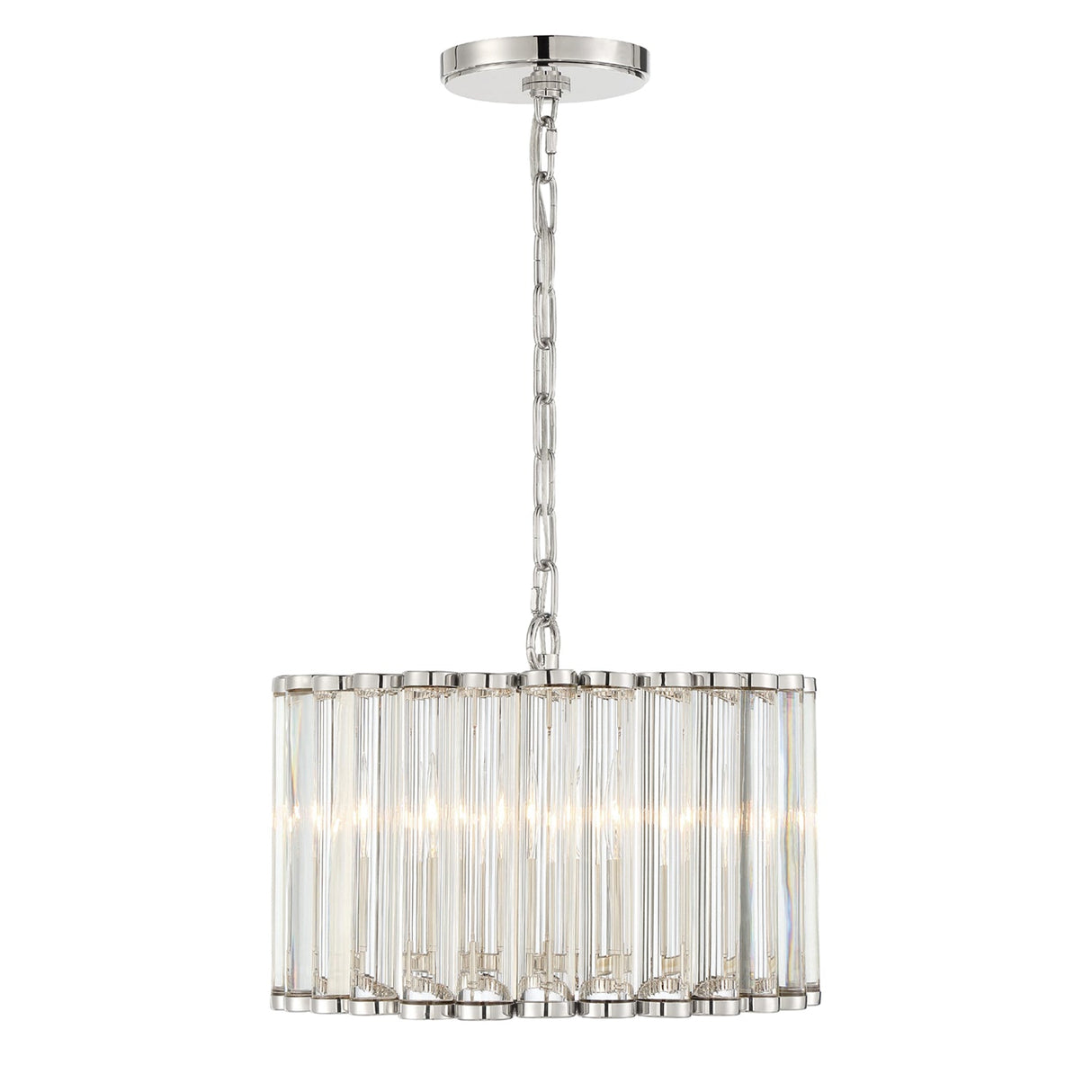 Libby Langdon for Crystorama Elliot 4 Light Polished Nickel Mini Chandelier ELL-B3004-PN