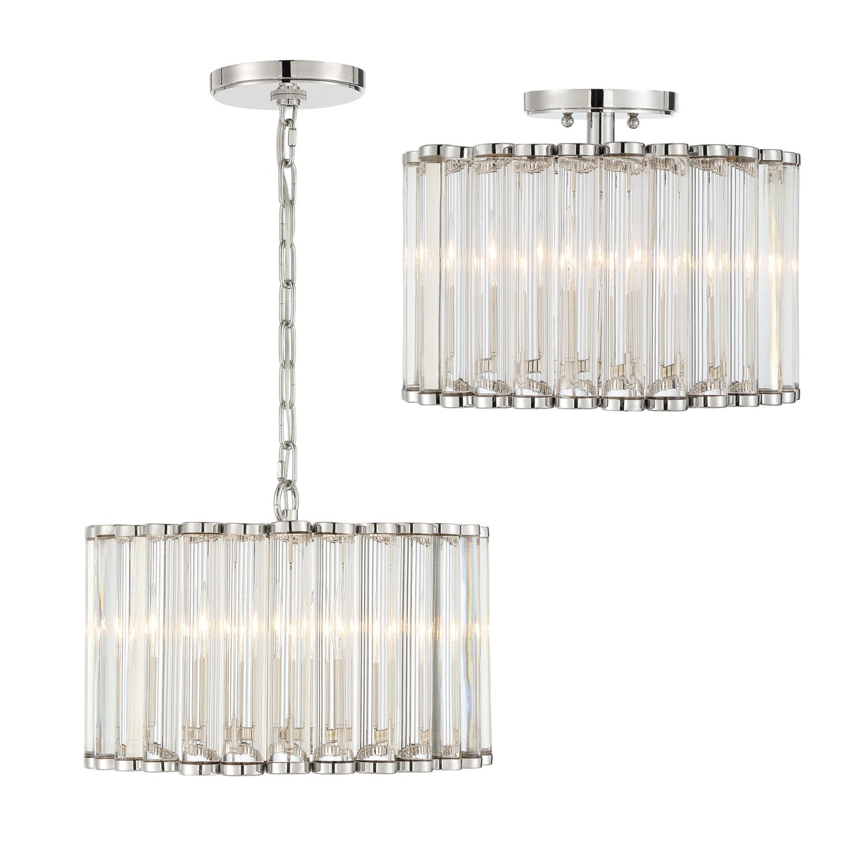 Libby Langdon for Crystorama Elliot 4 Light Polished Nickel Mini Chandelier ELL-B3004-PN