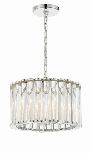 Libby Langdon for Crystorama Elliot 4 Light Polished Nickel Mini Chandelier ELL-B3004-PN