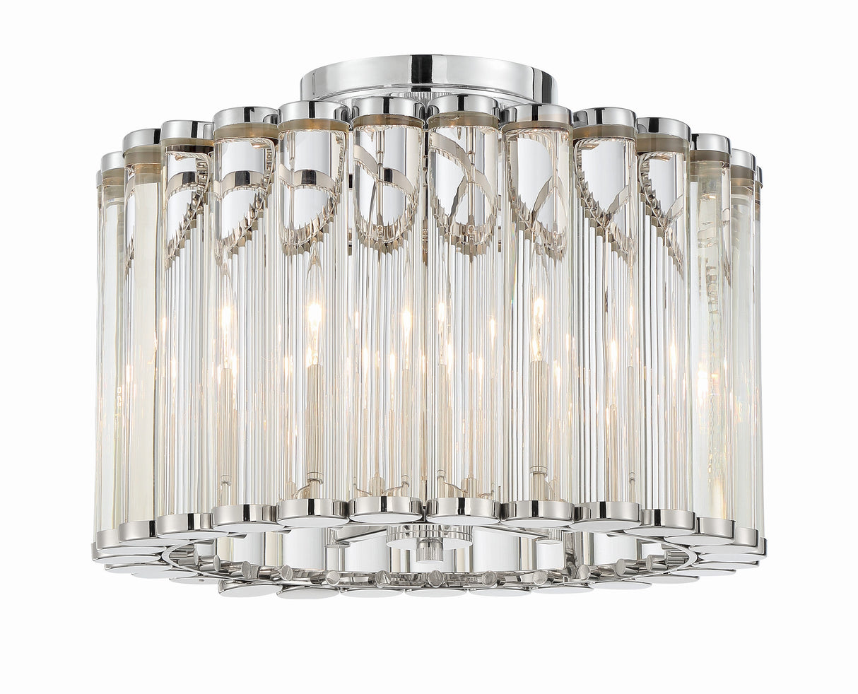 Libby Langdon for Crystorama Elliot 4 Light Polished Nickel Semi Flush Mount ELL-B3004-PN_CEILING