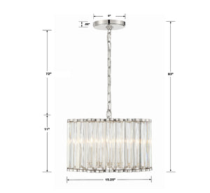 Libby Langdon for Crystorama Elliot 4 Light Polished Nickel Mini Chandelier ELL-B3004-PN