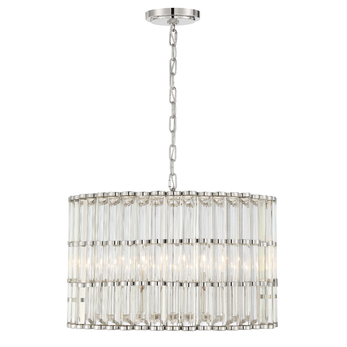 Libby Langdon for Crystorama Elliot 6 Light Polished Nickel Chandelier ELL-B3006-PN