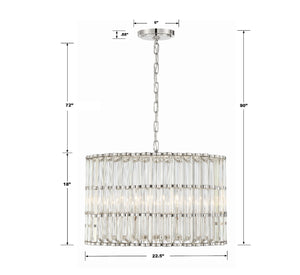 Libby Langdon for Crystorama Elliot 6 Light Polished Nickel Chandelier ELL-B3006-PN