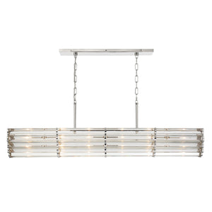 Libby Langdon for Crystorama Elliot 6 Light Polished Nickel Linear Chandelier ELL-B3007-PN