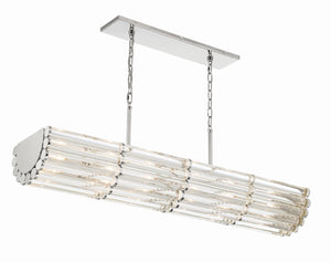 Libby Langdon for Crystorama Elliot 6 Light Polished Nickel Linear Chandelier ELL-B3007-PN