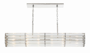 Libby Langdon for Crystorama Elliot 6 Light Polished Nickel Linear Chandelier ELL-B3007-PN
