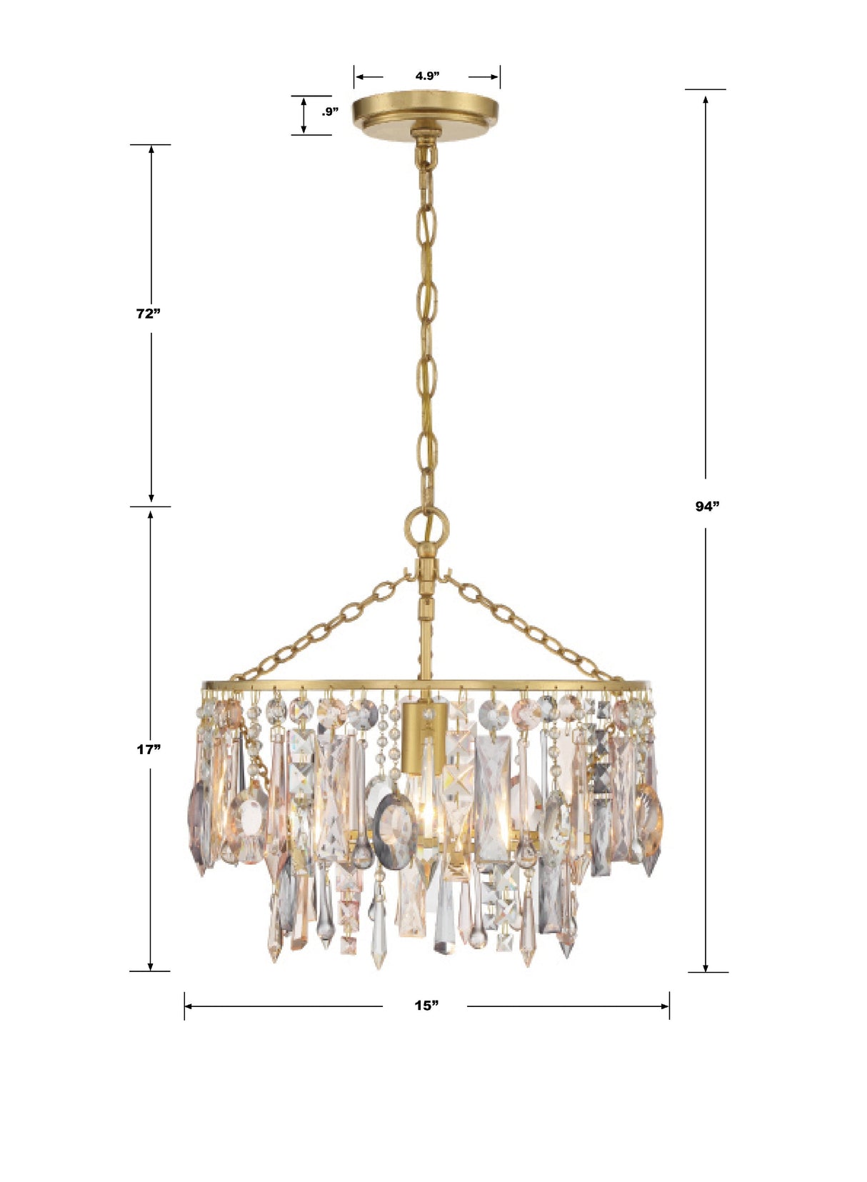 Elsa 1 Light Antique Gold Pendant ELS-7100-GA