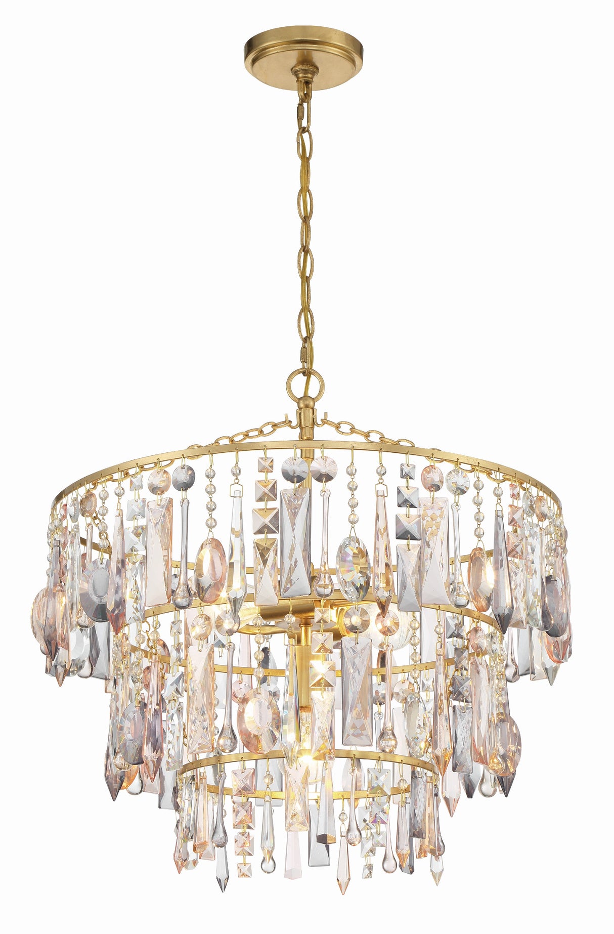 Elsa 3 Light Antique Gold Chandelier ELS-7103-GA