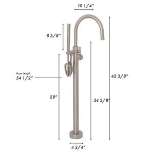 ZLINE Emerald Bay Bath Tub Filler with Hand Shower in Brushed Nickel (EMBY-BTF-BN)