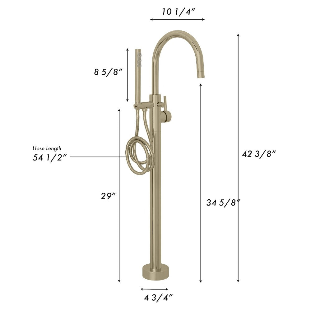 ZLINE Emerald Bay Bath Tub Filler with Hand Shower in Champagne Bronze (EMBY-BTF-CB)