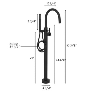 ZLINE Emerald Bay Bath Tub Filler with Hand Shower in Matte Black (EMBY-BTF-MB)