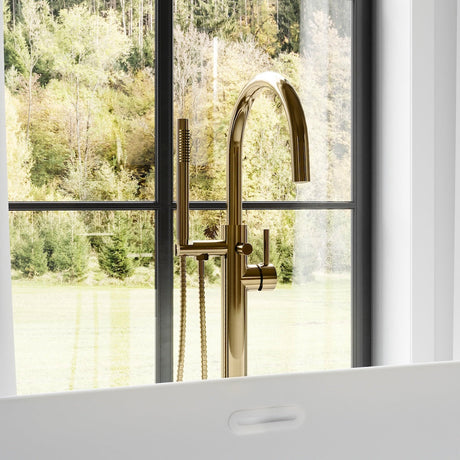 ZLINE Emerald Bay Bath Tub Filler with Hand Shower in Polished Gold (EMBY-BTF-PG)