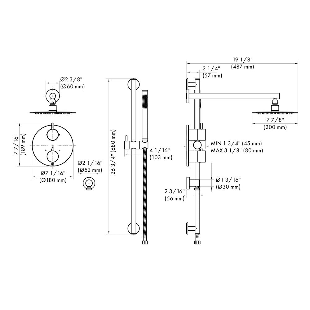 ZLINE Emerald Bay Thermostatic Shower System in Polished Gold (EMBY-SHS-T2-PG)