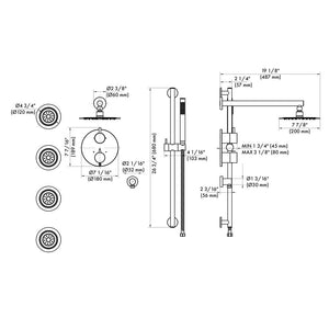 ZLINE Emerald Bay Thermostatic Shower System with Body Jets in Polished Gold (EMBY-SHS-T3-PG)