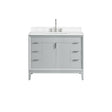 Avanity Emma 43 in. Vanity Combo in Dove Gray finish with Cala White Engineered Stone Top