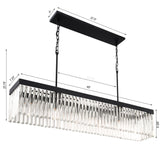 Emory 6 Light Black Forged Linear Chandelier EMO-5407-BF