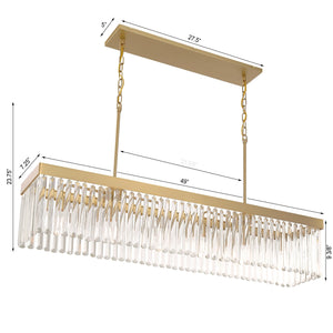 Emory 6 Light Black Forged Linear Chandelier EMO-5407-BF
