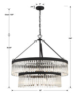 Emory 9 Light Black Forged Chandelier EMO-5408-BF