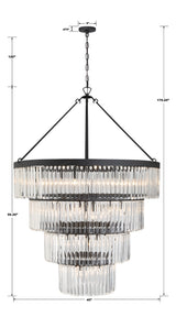 Emory 22 Light Black Forged Chandelier EMO-5409-BF