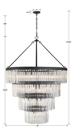 Emory 22 Light Black Forged Chandelier EMO-5409-BF