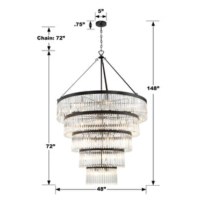 Emory 30 Light Black Chandelier EMO-5430-BK