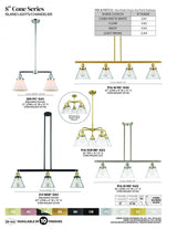 Innovations Lighting Ballston Large Cone LED 48 inch Black Antique Brass Island Light Ceiling Light in Seedy Glass 916-4I-BAB-G44-LED