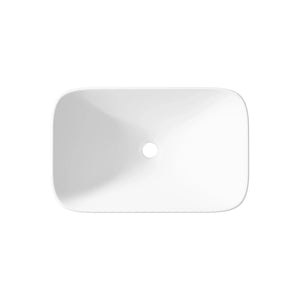 20" Rectangular Semi-Recessed Vitreous China Vessel Bathroom Sink in White