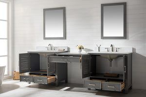 Estate 102" Double Sink Bathroom Vanity Modular Set with White Quartz Top