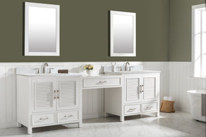 Estate 102" Double Sink Bathroom Vanity Modular Set with White Quartz Top