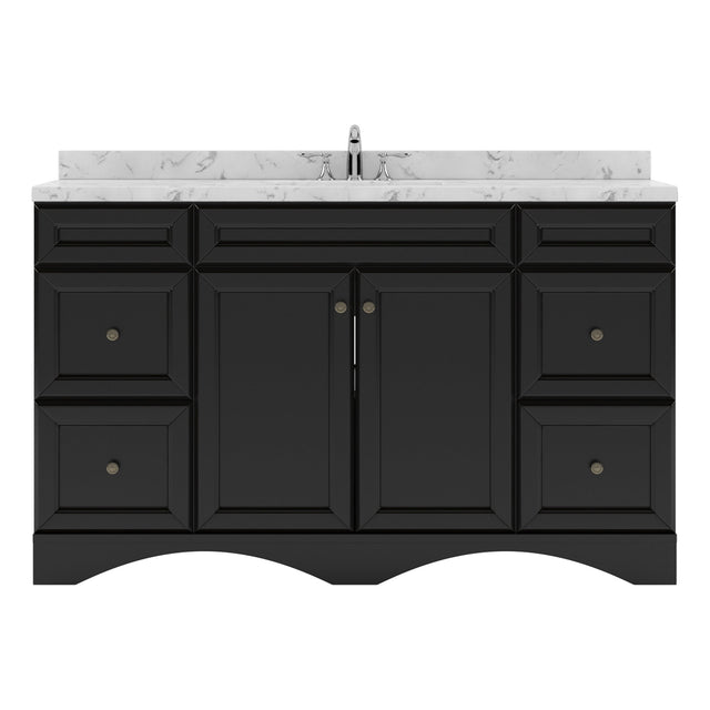 Virtu USA Talisa 60" Single Bath Vanity in White with White Quartz Top and Round Sink - Luxe Bathroom Vanities