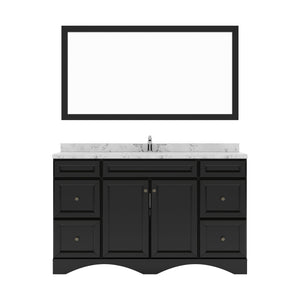 Virtu USA Talisa 60" Single Bath Vanity in White with White Quartz Top and Round Sink with Brushed Nickel Faucet with Matching Mirror - Luxe Bathroom Vanities