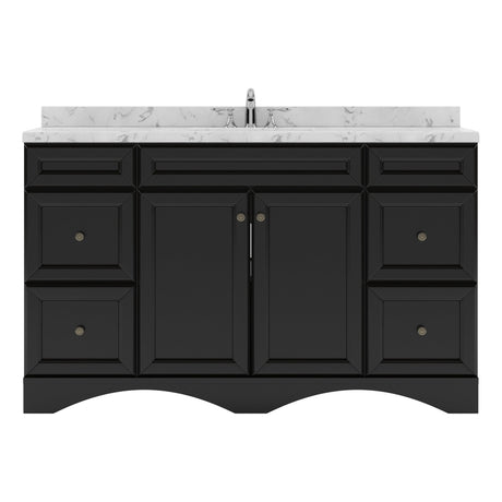 Virtu USA Talisa 60" Single Bath Vanity in White with White Quartz Top and Square Sink - Luxe Bathroom Vanities