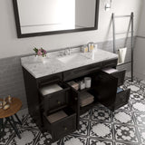 Virtu USA Talisa 60" Single Bath Vanity with White Quartz Top and Square Sink with Matching Mirror