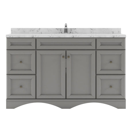 Virtu USA Talisa 60" Single Bath Vanity in White with White Quartz Top and Square Sink - Luxe Bathroom Vanities