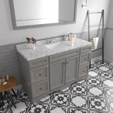 Virtu USA Talisa 60" Single Bath Vanity with White Quartz Top and Square Sink with Polished Chrome Faucet with Matching Mirror