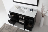 Virtu USA Talisa 60" Single Bath Vanity with White Marble Top and Square Sink with Matching Mirror