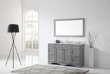 Virtu USA Talisa 60" Single Bath Vanity with White Marble Top and Square Sink with Matching Mirror