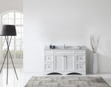 Virtu USA Talisa 60" Single Bath Vanity with White Marble Top and Square Sink