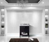 Virtu USA Winterfell 30" Single Bath Vanity with White Marble Top and Round Sink