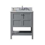 Virtu USA Winterfell 30" Single Bath Vanity with Marble Top and Square Sink - Luxe Bathroom Vanities