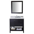 Virtu USA Winterfell 36" Single Bath Vanity with Marble Top and Round Sink with Mirror - Luxe Bathroom Vanities