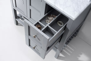 Virtu USA Winterfell 36" Single Bath Vanity with White Marble Top and Square Sink with Matching Mirror