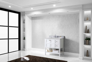 Virtu USA Winterfell 36" Single Bath Vanity with White Marble Top and Square Sink