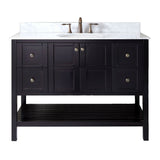 Virtu USA Winterfell 48" Single Bath Vanity with Marble Top and Round Sink with Polished Chrome Faucet - Luxe Bathroom Vanities Luxury Bathroom Fixtures Bathroom Furniture