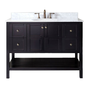 Virtu USA Winterfell 48" Single Bath Vanity with Marble Top and Round Sink - Luxe Bathroom Vanities Luxury Bathroom Fixtures Bathroom Furniture