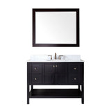 Virtu USA Winterfell 48" Single Bath Vanity with Marble Top and Round Sink with Mirror - Luxe Bathroom Vanities Luxury Bathroom Fixtures Bathroom Furniture