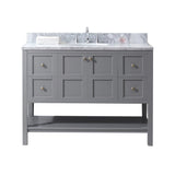 Virtu USA Winterfell 48" Single Bath Vanity with Marble Top and Round Sink - Luxe Bathroom Vanities Luxury Bathroom Fixtures Bathroom Furniture